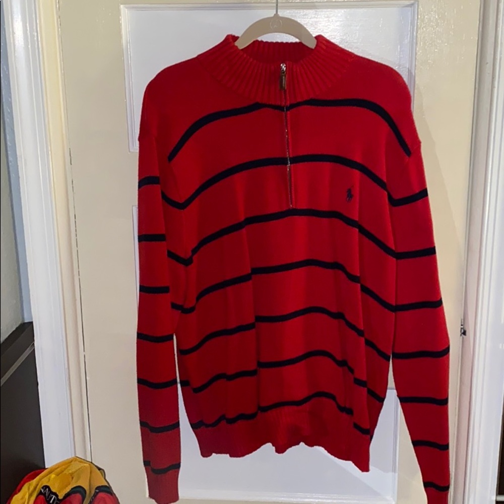 Polo Ralph Lauren Striped Zip Up Sweater